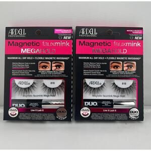 Ardell Magnetic Faux Mink No.818 False Eyelashes with MegaHold Liquid Liner Kit